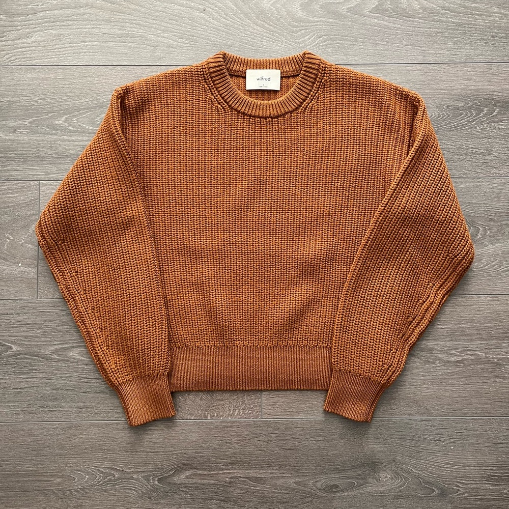 Wilfred Serendipity sweater 100% wool, rich chestnut, size small